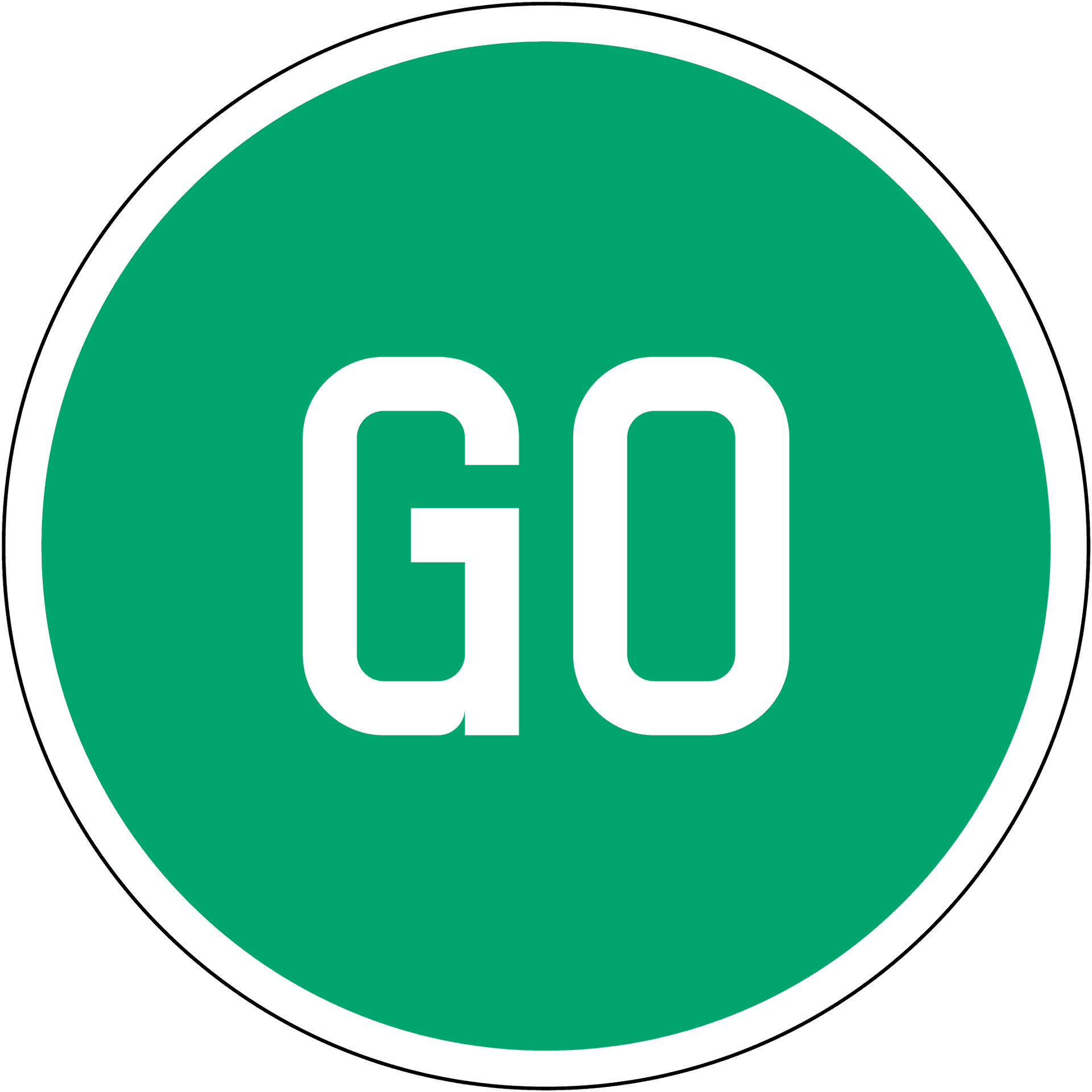 Green Go Sign Circle PNG Image