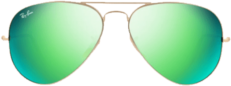 Green Gradient Aviator Sunglasses PNG Image