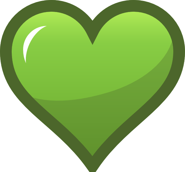 Green Gradient Heart Vector PNG Image