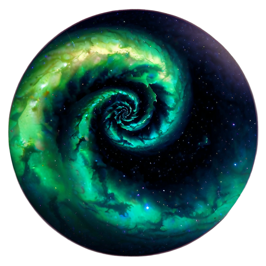 Green Gradient Spiral Galaxy Png 40 PNG Image