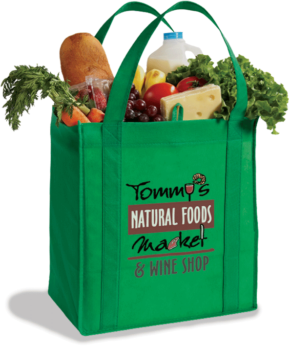 Green Grocery Bag Fullof Fresh Food Items PNG Image