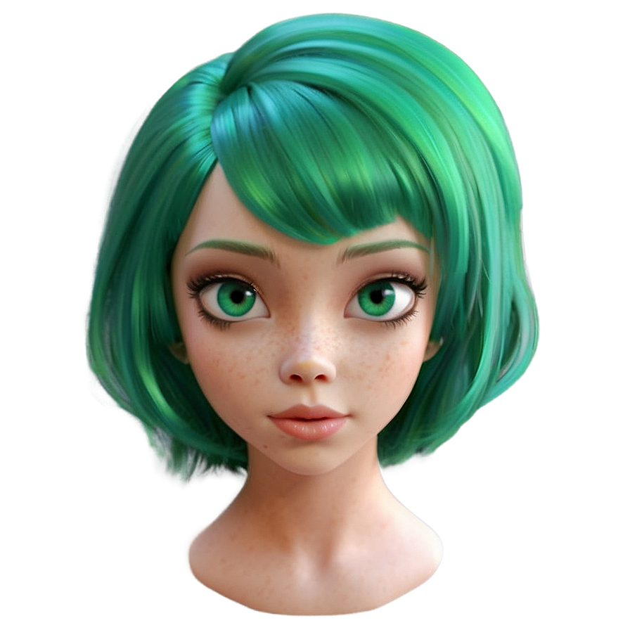 Green Hair A PNG Image