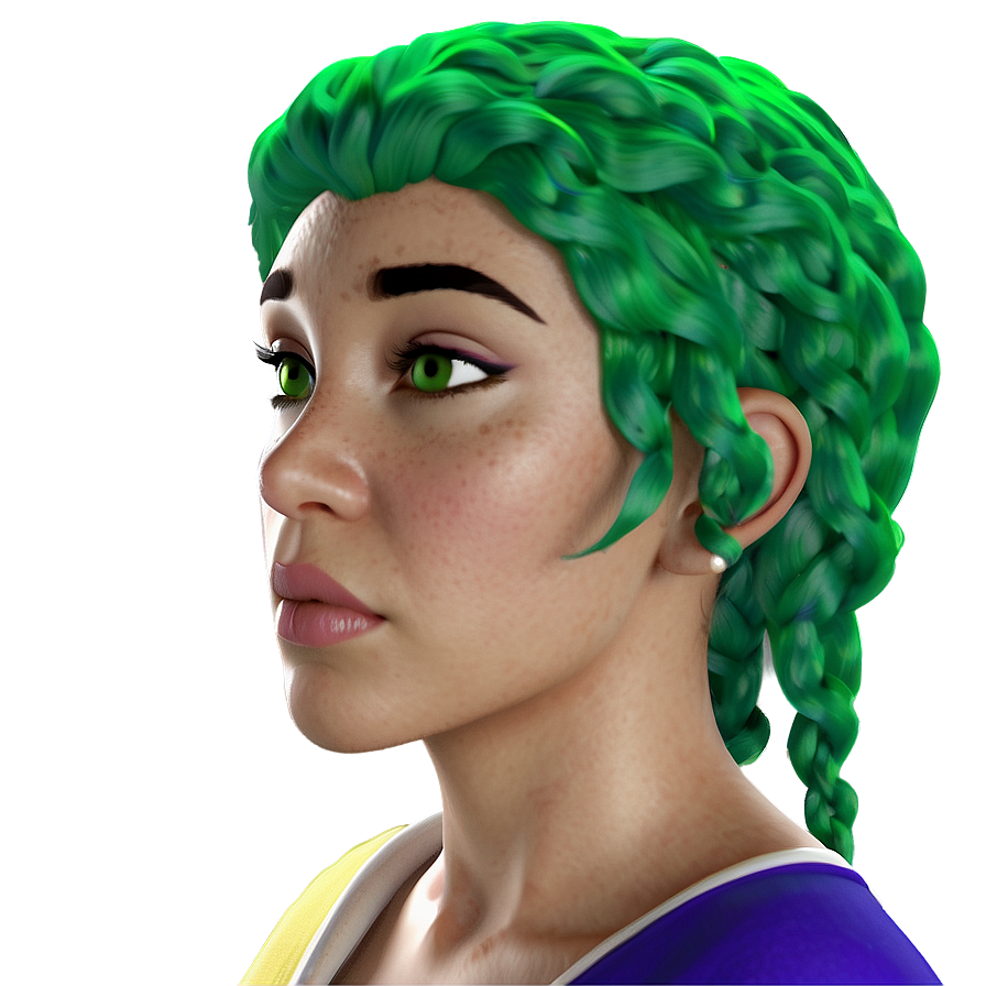 Green Hair Historical Figure Png 36 PNG Image