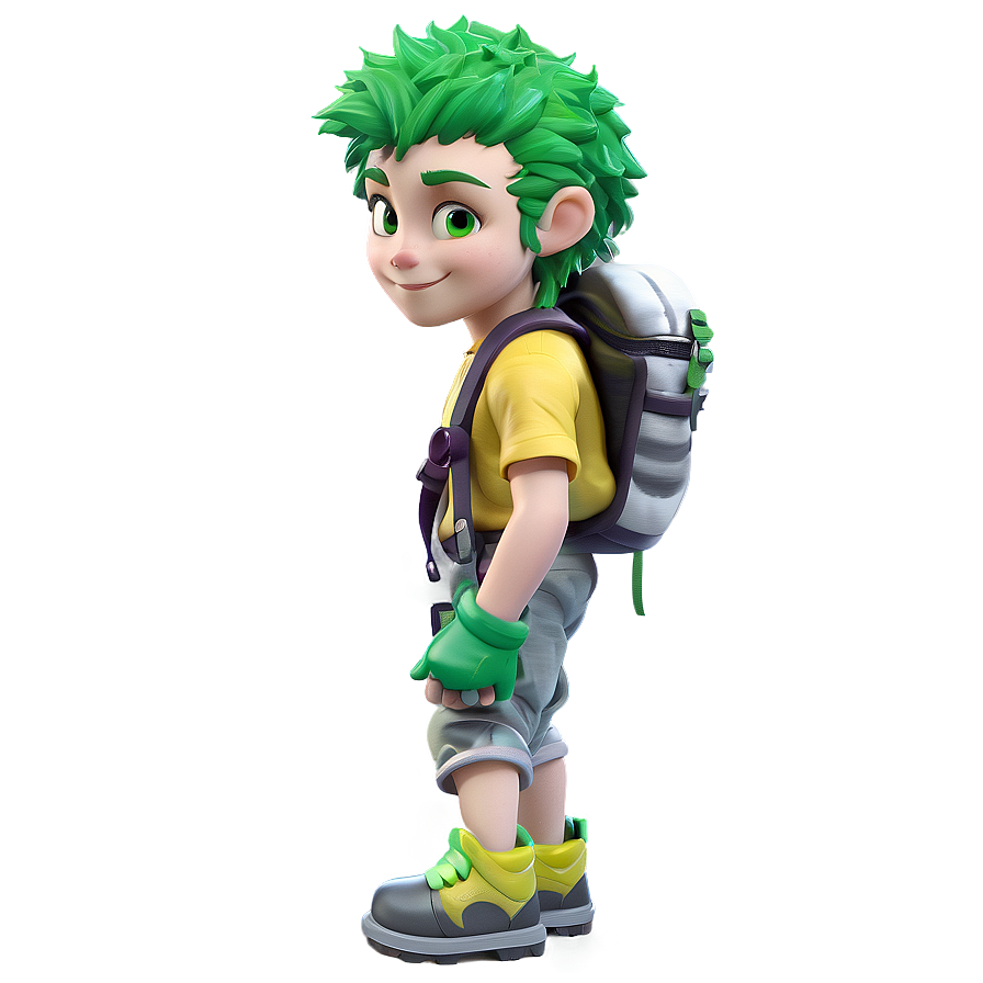 Green Hair Rock Climber Png 06282024 PNG Image