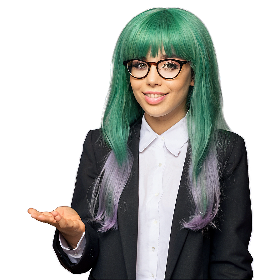 Green Hair Science Genius Png 94 PNG Image