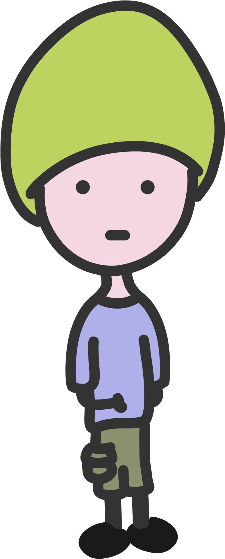 Green Hat Cartoon Character PNG Image