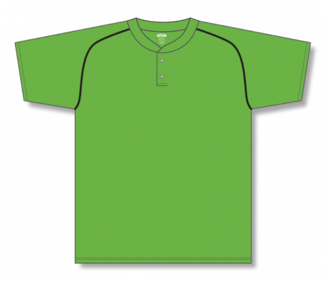 Green Henley Neck T Shirt Template PNG Image