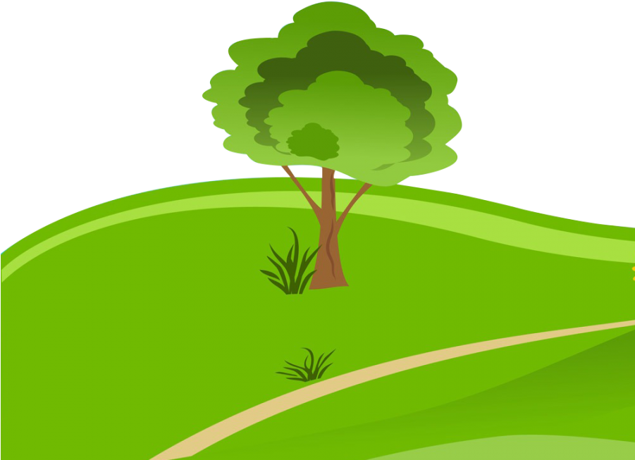 Green Hill Cartoon Background PNG Image