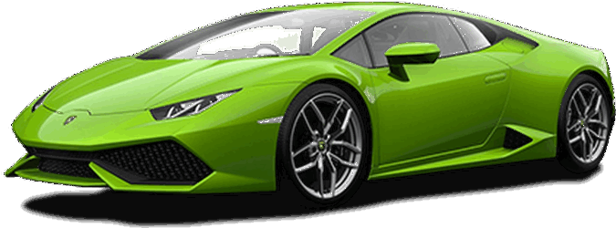 Green Lamborghini Huracan Evo Side View PNG Image