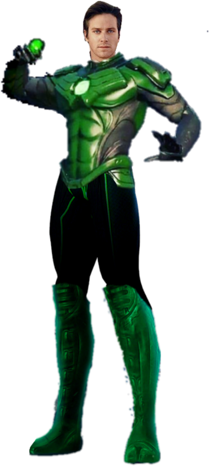 Green Lantern Hero Pose PNG Image