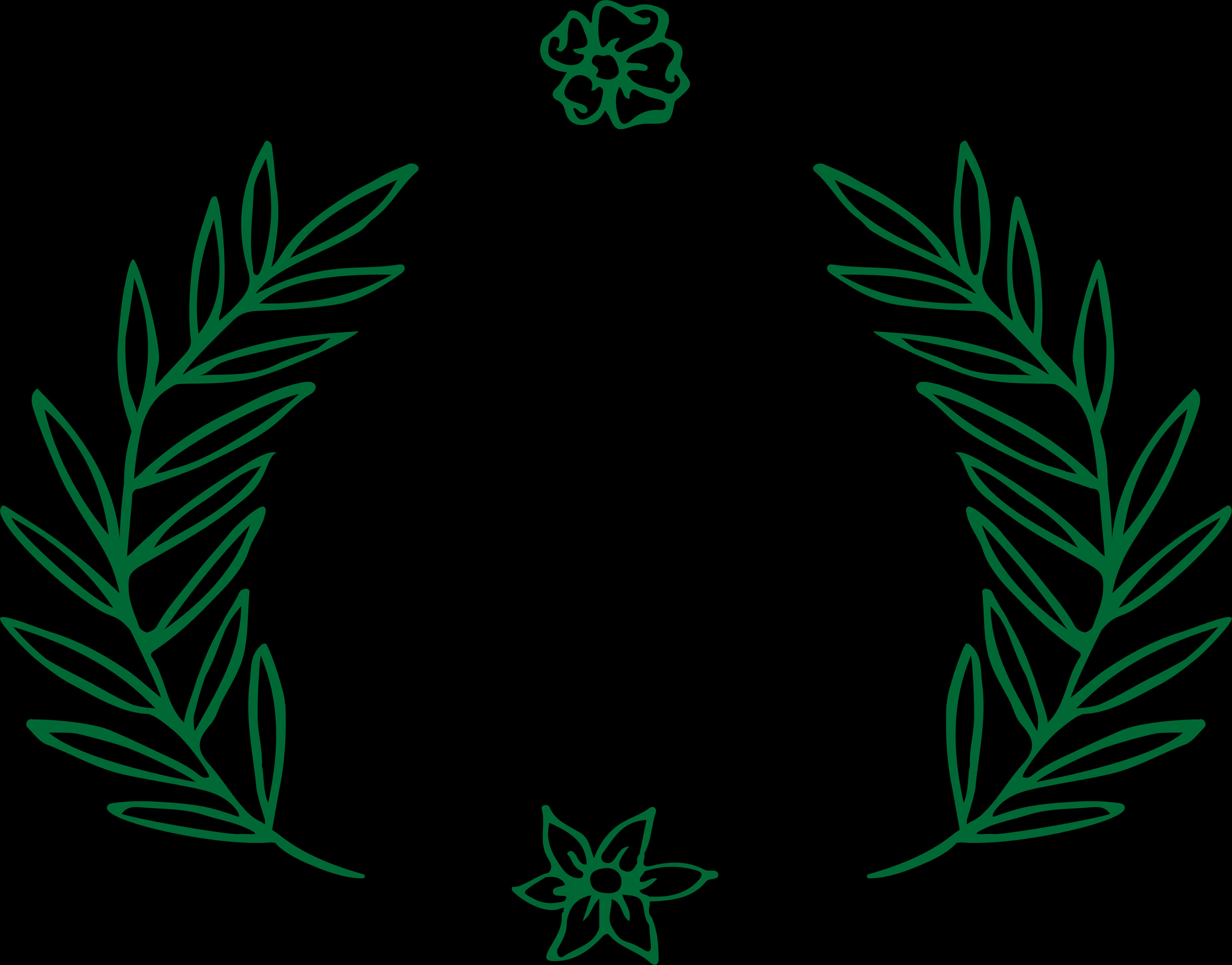 Green Laurel Wreath Frame PNG Image