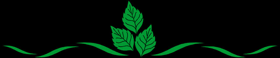 Green Leaf Border Design PNG Image