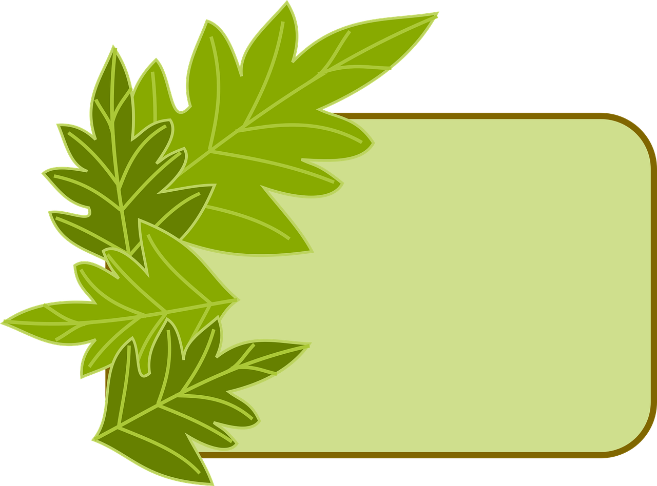 Green Leaf Frame Graphic PNG Image