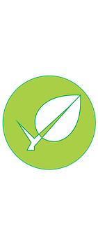 Green Leaf Icon Oval Background PNG Image