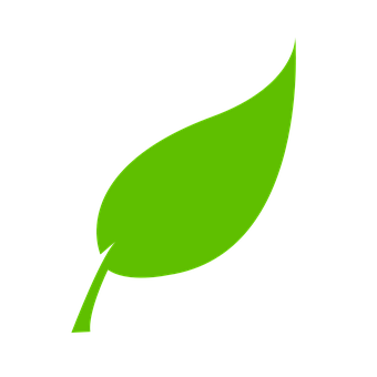 Green Leaf Iconon Black Background PNG Image