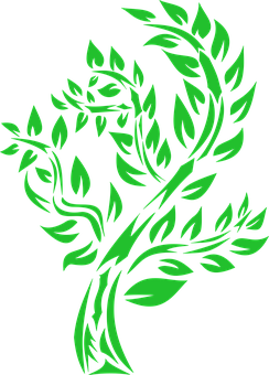 Green Leaf Phoenix Vector Art PNG Image