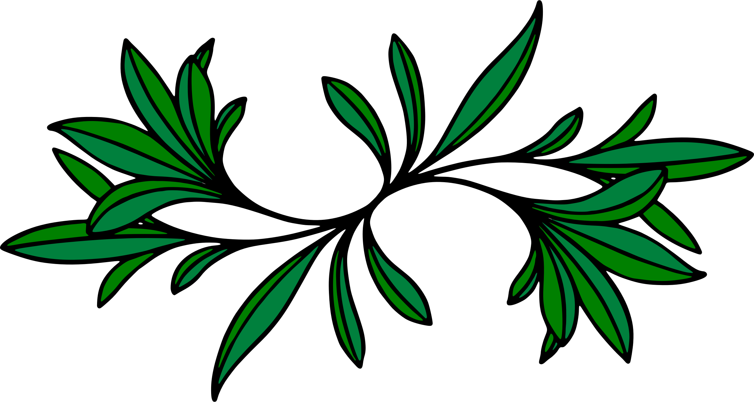 Green Leafy Branch Vector PNG Image