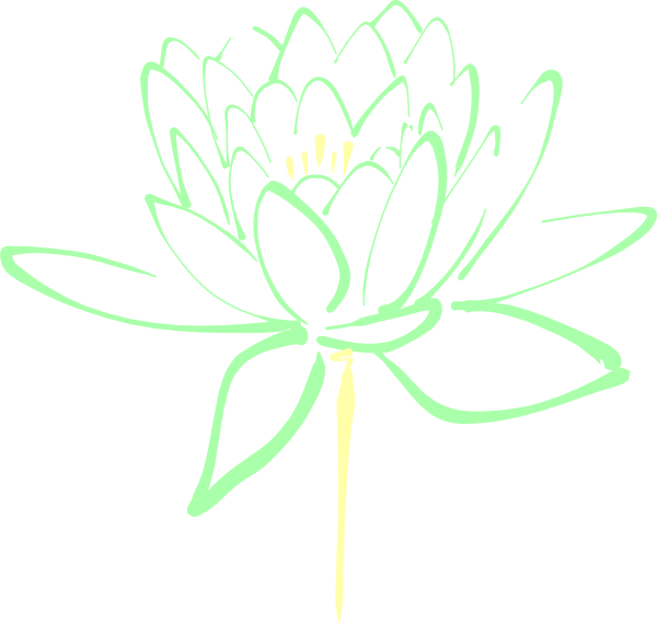 Green Lotus Flower Sketch PNG Image