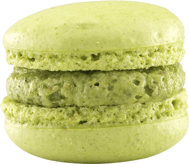 Green Macaron Closeup PNG Image