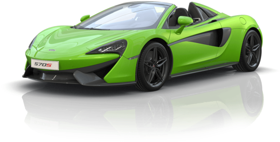 Green Mc Laren570 S Spider Side View PNG Image