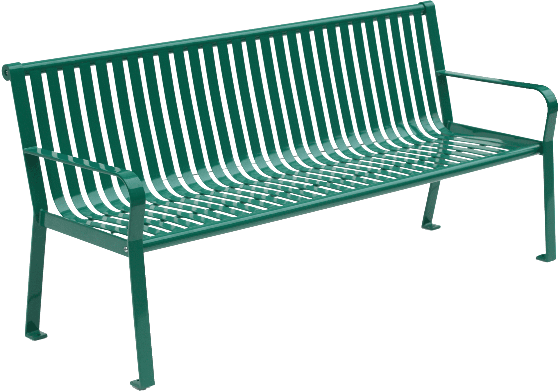 Green Metal Park Bench Outdoor Furniture PNG Image