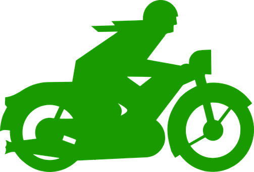 Green Motorbike Silhouette PNG Image