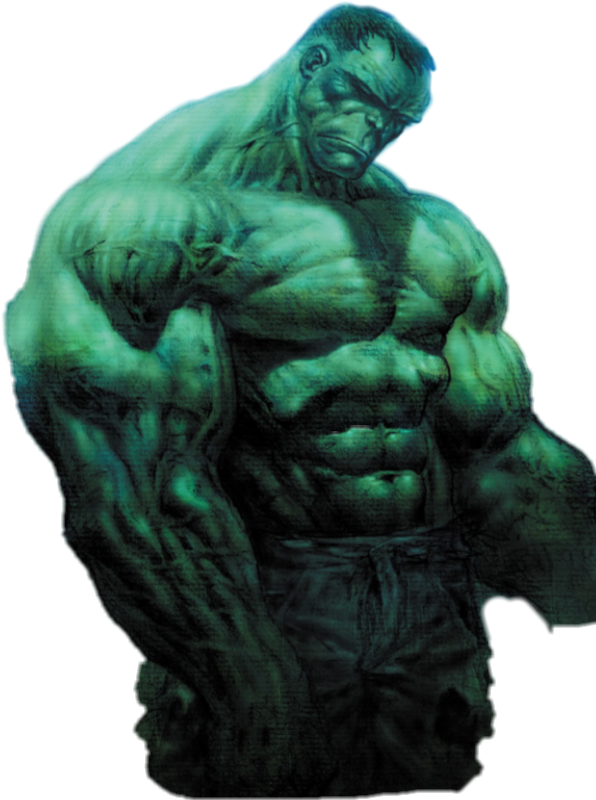 Green Muscular Comic Character PNG Image