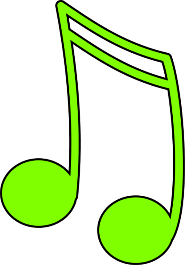 Green Music Notes Illustration PNG Image