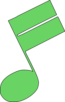 Green Musical Note Graphic PNG Image