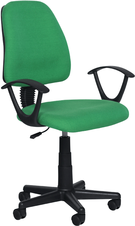 Green Office Chair Isolated PNG Image