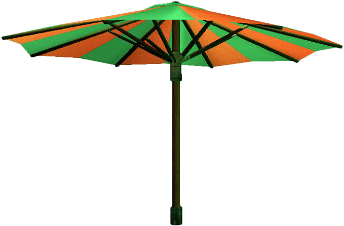 Green Orange Patio Umbrella PNG Image