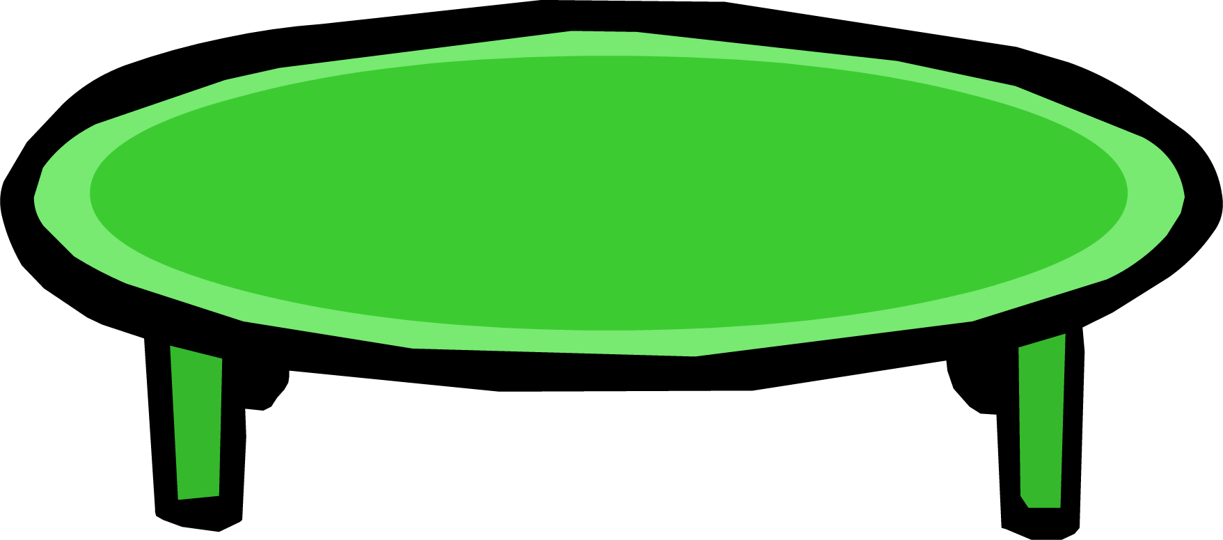 Green Oval Table Clipart PNG Image