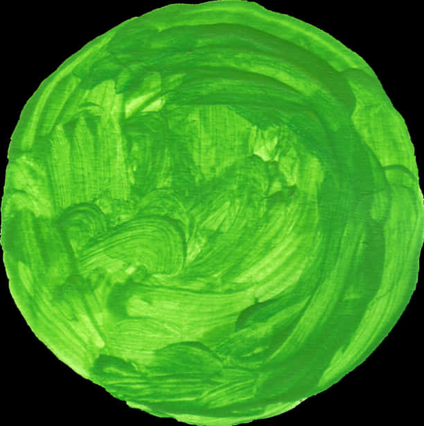 Green Paint Texture Circle PNG Image