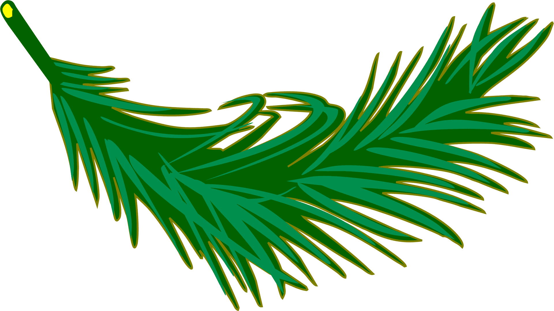 Green Palm Leaf Graphic PNG Image