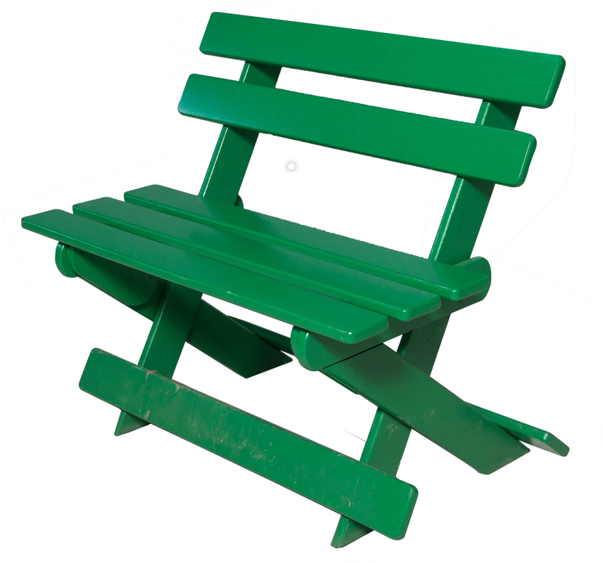 Green Park Bench Isolated PNG Image