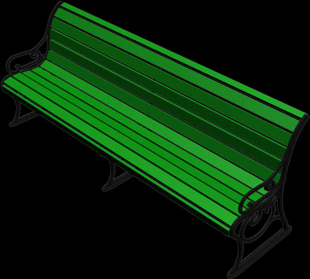 Green Park Bench Vector Illustration PNG Image