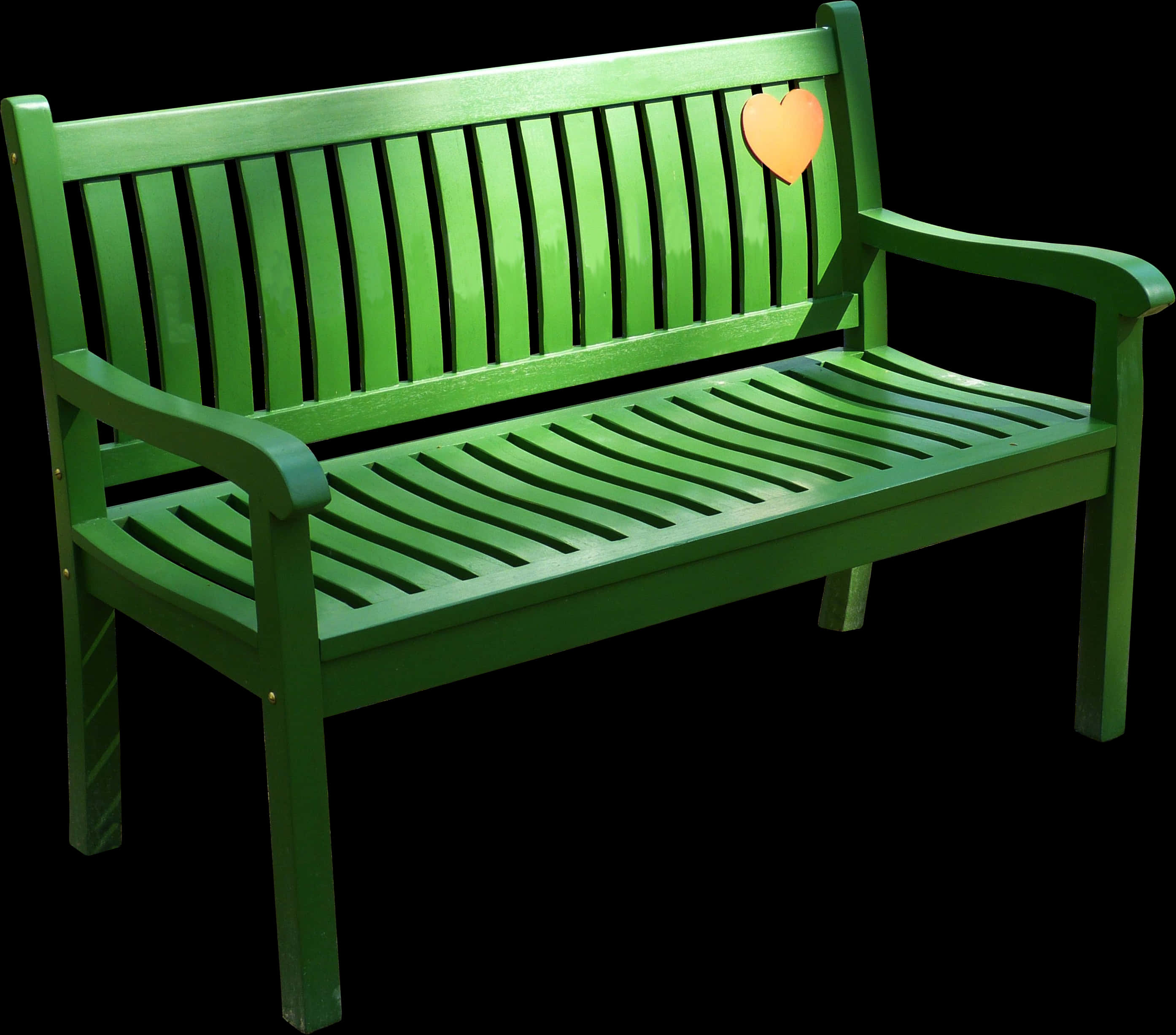 Green Park Benchwith Heart PNG Image