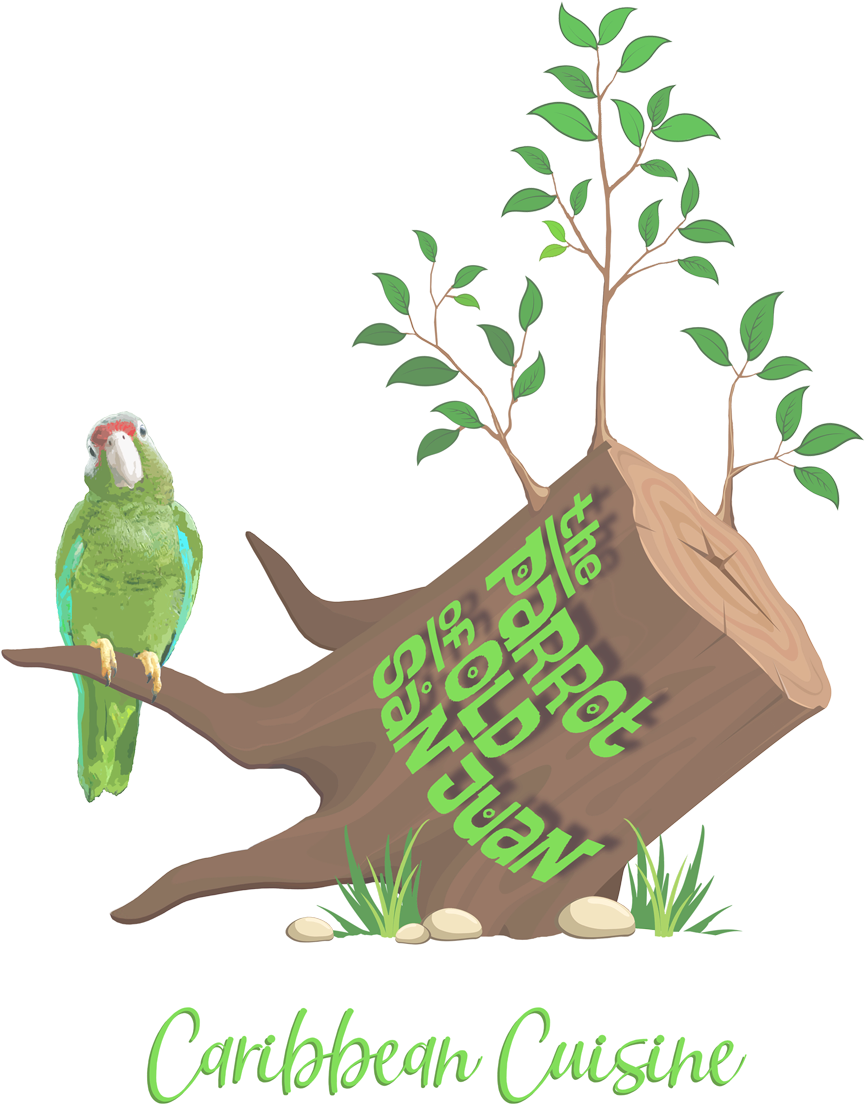 Green Parrot Caribbean Cuisine Logo PNG Image