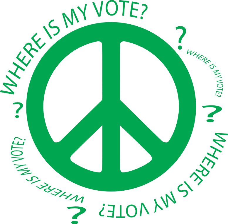 Green Peace Symbol Vote Query PNG Image