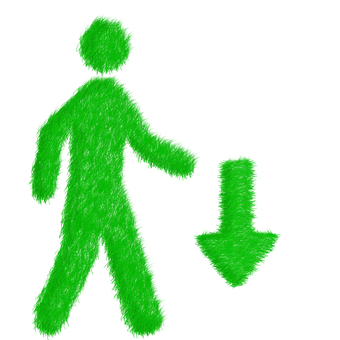 Green Pedestrian Sign Arrow PNG Image