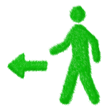 Green Pedestrian Sign Grass Texture PNG Image