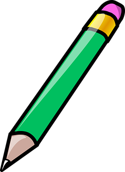 Green Pencil Clipart PNG Image