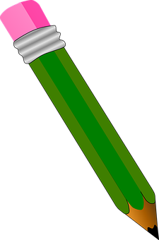 Green Pencil Clipart PNG Image