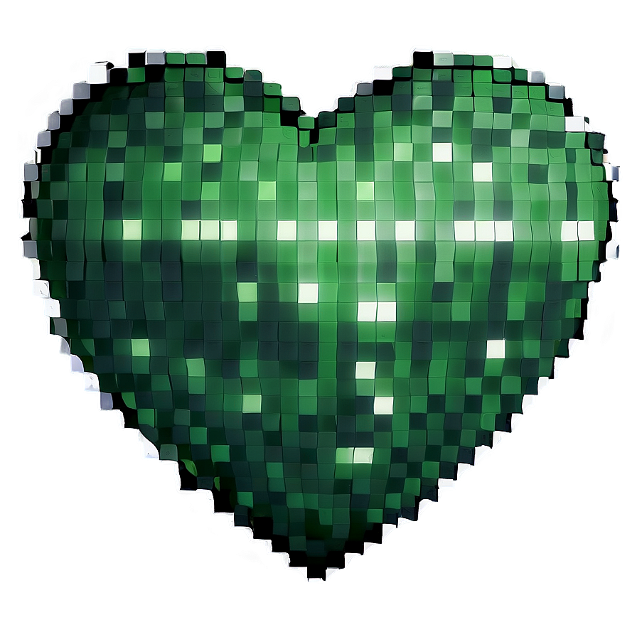 Green Pixel Heart Png 98 PNG Image