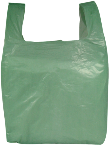 Green Plastic Shopping Bag PNG Image