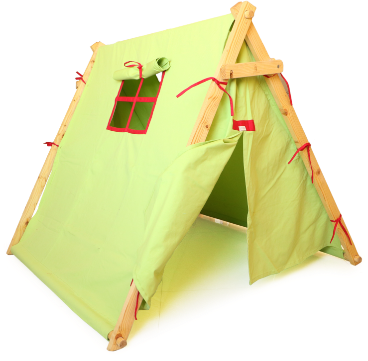 Green Play Tent Children PNG Image