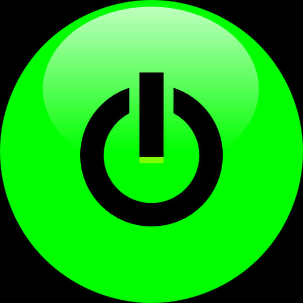 Green Power Button Icon PNG Image