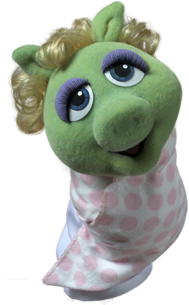 Green_ Puppet_ Character_with_ Blonde_ Curls PNG Image