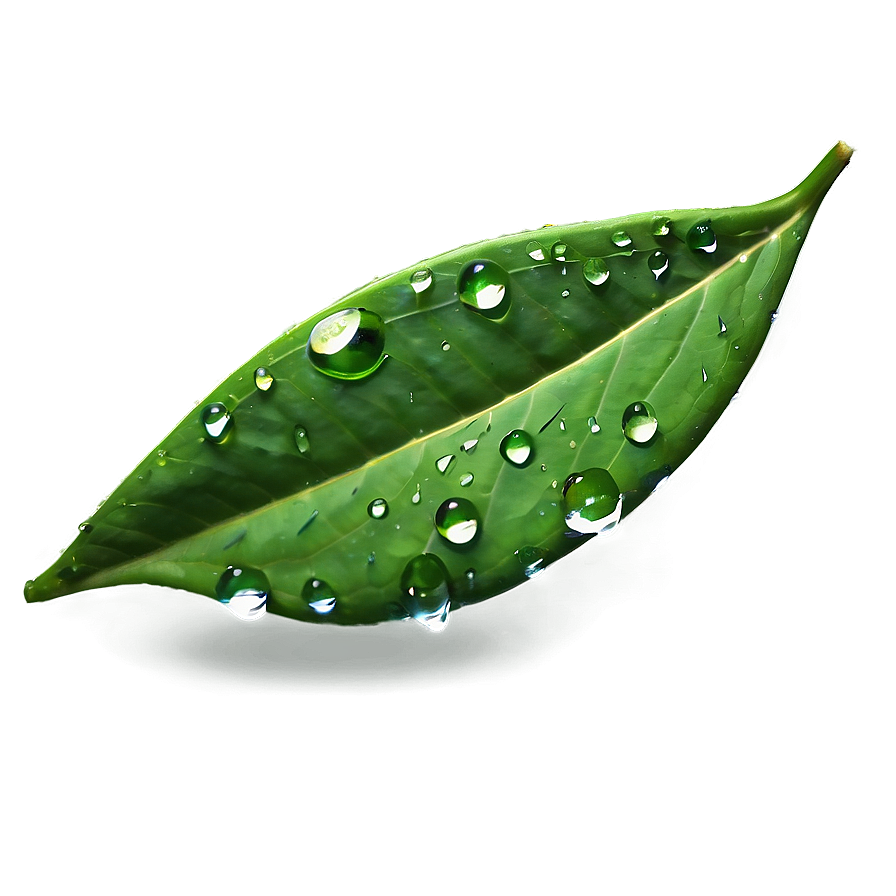 Green Raindrop On Leaf Png Viw95 PNG Image