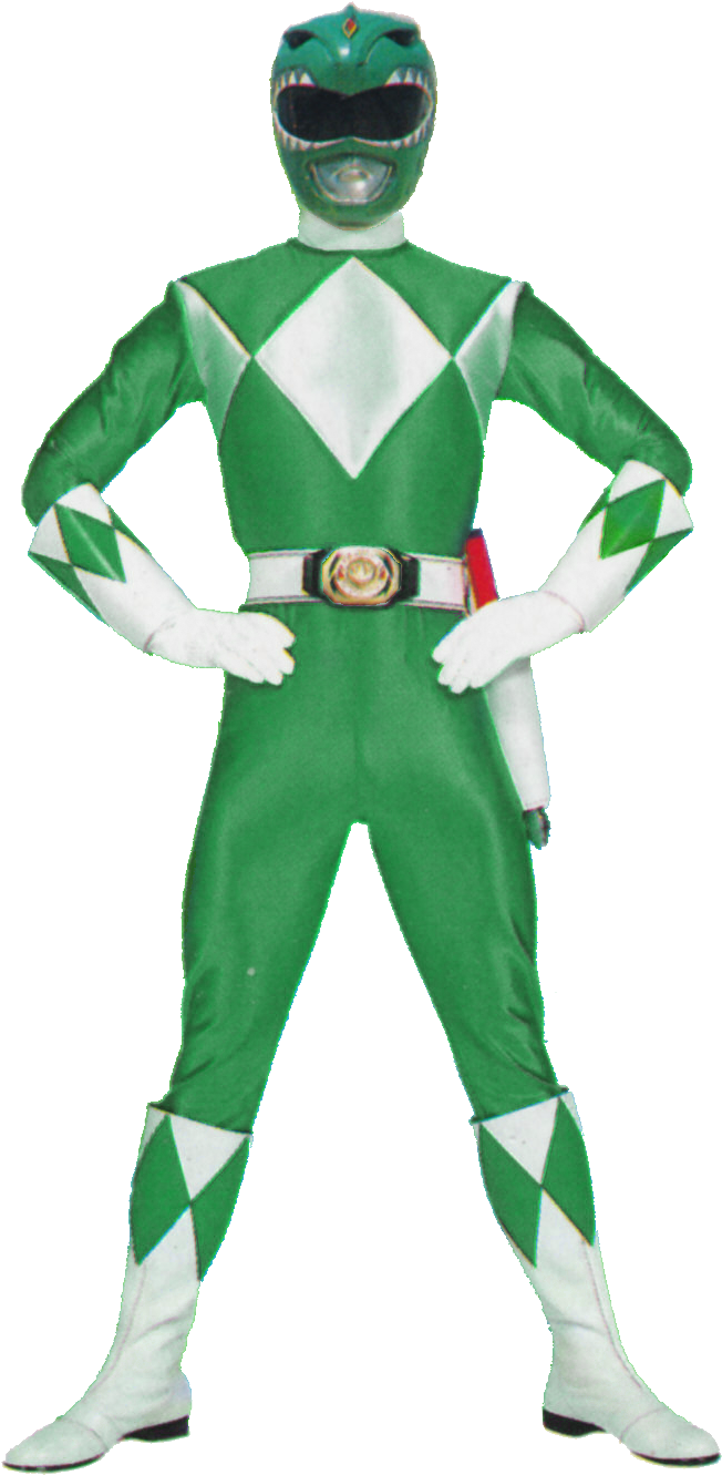 Green Ranger Costume Pose PNG Image